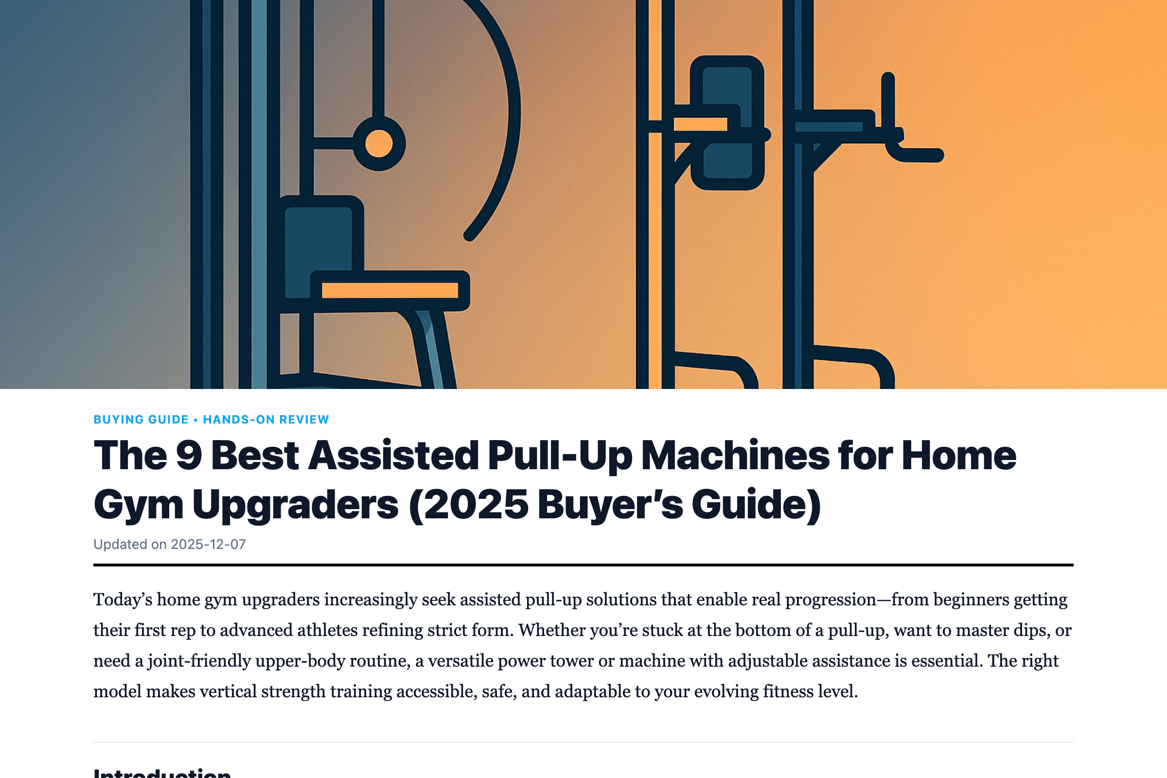 The 9 Best Assisted Pull-Up Machines for Home Gym Upgraders (2025 Buyer’s Guide)