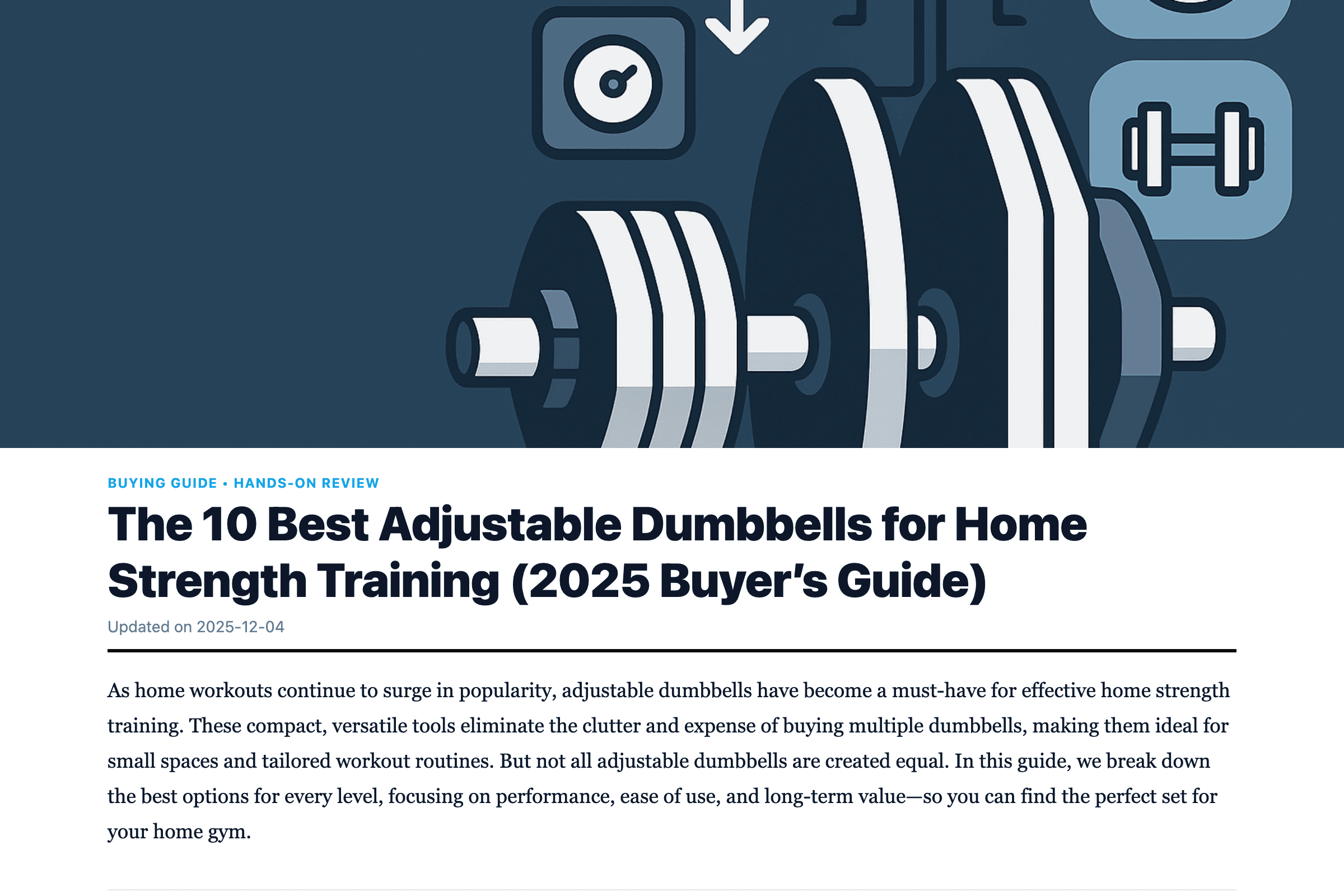 The 10 Best Adjustable Dumbbells for Home Strength Training (2024 Buyer’s Guide)