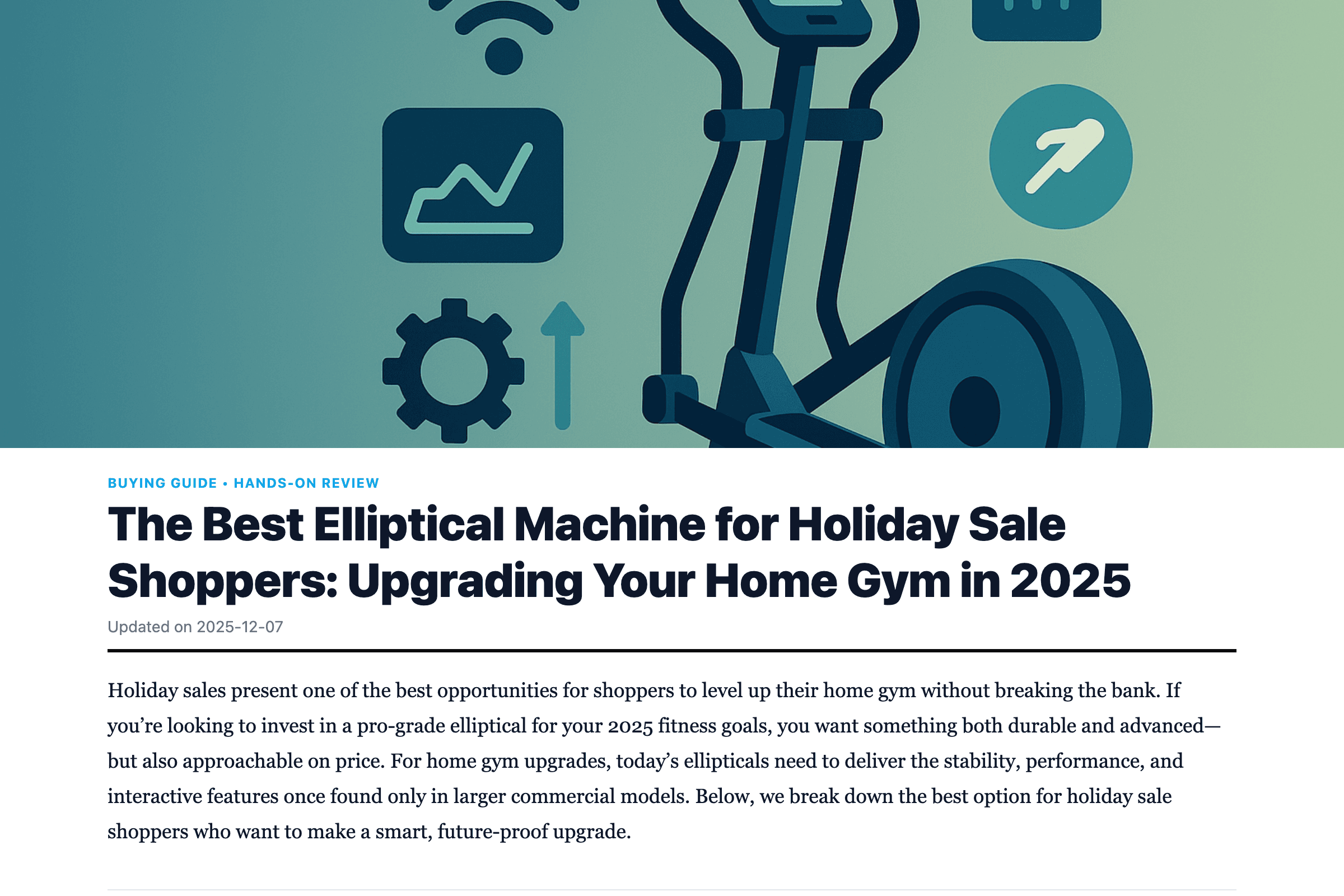 The Best Elliptical Machine for Holiday Sale Shoppers: Upgrading Your Home Gym in 2025