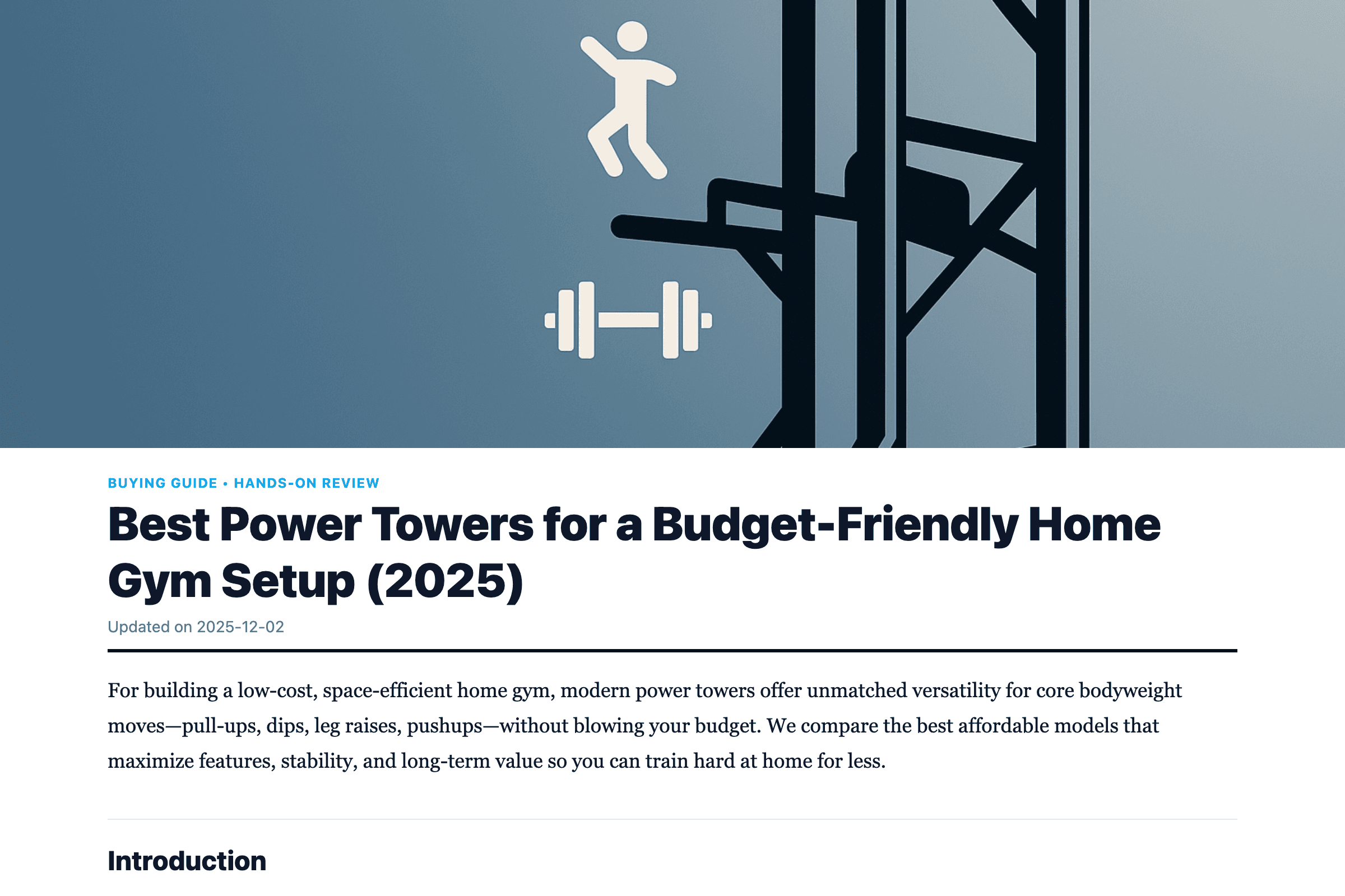 Best Power Towers for a Budget-Friendly Home Gym Setup (2025)
