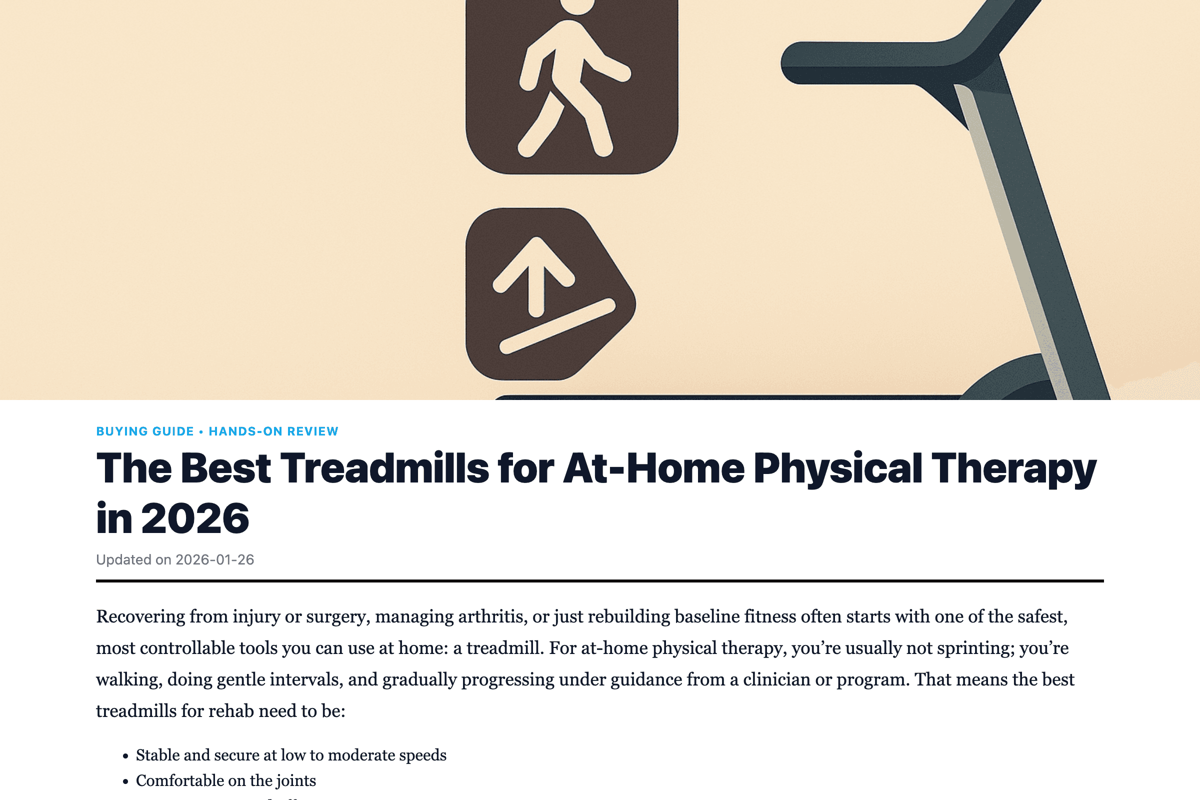 The Best Treadmills for At‑Home Physical Therapy in 2026
